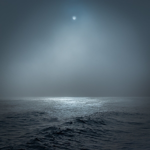 Бурный, залитый лунным светом океан