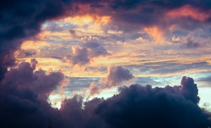 облака во время заката