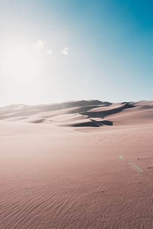Огромные песчаные дюны, песчаная дюна, пески в пустыне, пейзаж в пустыне