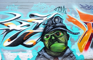  красочное граффити в центре Лондона, Канада
