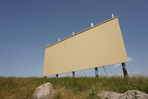 мокап, рекламный билборд на поле 