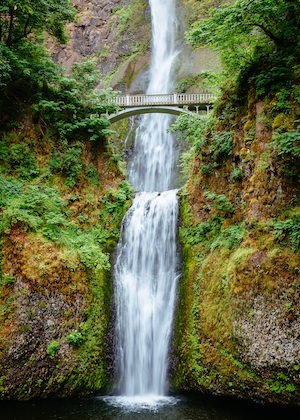 Водопад Малтнома, водопад в окружении зеленых растений