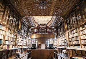 Ливрария Лелло - самый красивый книжный магазин в мире, полки с книгами в библиотеке, стиль Гарри Поттера 