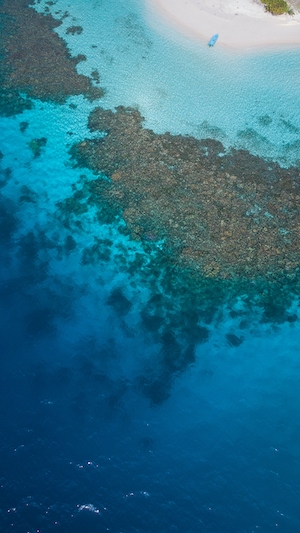 Мальдивская лагуна, фото сверху 