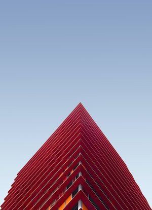 красный дом, Минимализм в современной архитектуре, фасад здания 