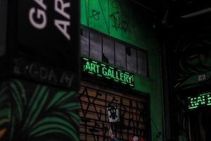 галерея искусств ночью 