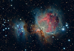 Туманности Ориона и Бегущего человека, звездное небо, космическое пространство 