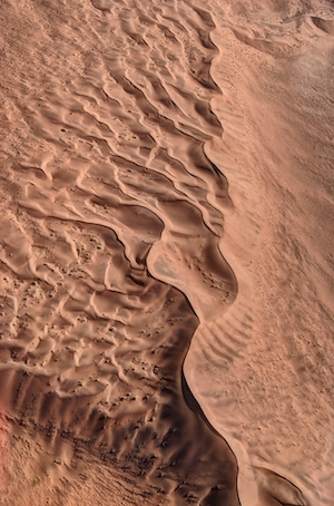 песчаная дюна, пески в пустыне, пейзаж в пустыне, фото с высоты 