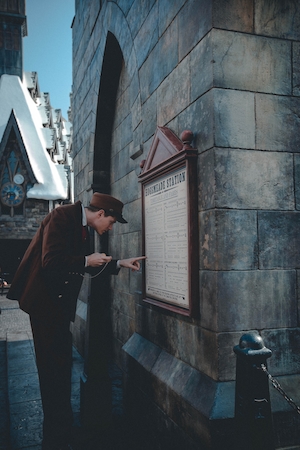 Декорации для съемок фильма Гарри Поттер, листовки в рамках на стене 