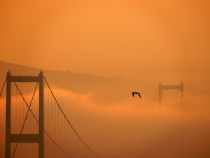 Туман над мостом через Босфор