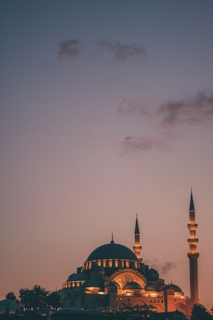 Мечеть в Стамбуле на закате