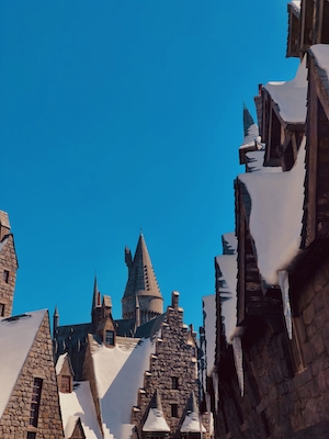 Декорации для съемок фильма Гарри Поттер, зимний город 