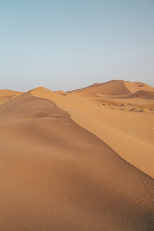 Пустыня Сахара в Марокко, песчаная дюна, пески в пустыне, пейзаж в пустыне 