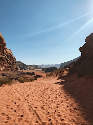 песчаные дюны, барханы, каньон, отвесные скалы 