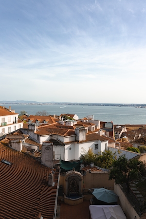 Панорама Лиссабона с видом на воду 