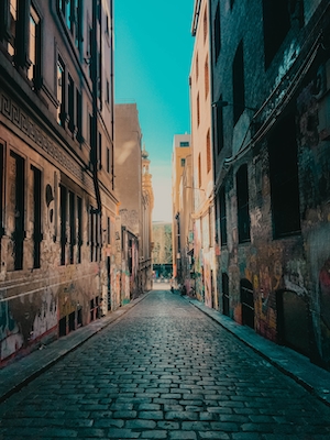 Уличное искусство на Чулочно-носочной улице, Мельбурн, Австралия