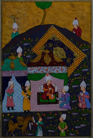 Нарисованная вручную иллюстрация, вероятно, из книги об исламе. 