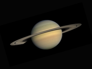 Сатурн, видимый с космического исследовательского аппарата 