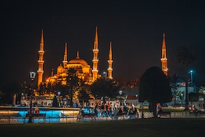 Аясофья Собор Святой Софии в ночном Стамбуле