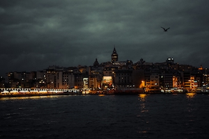ночная панорама Стамбула 