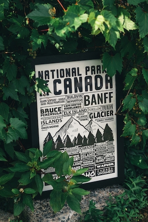 постер со списком национальных парков