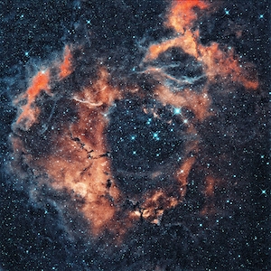 Квадратная астрофотография | Эстетичный фон туманности Розетка, космос, звездное небо