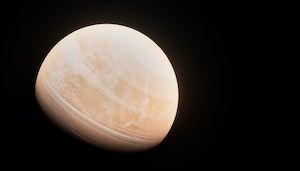 Планетарные объемы Венера, планета на черном фоне 