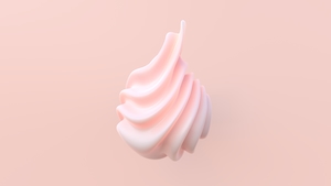 мороженое,  3D-изображение на розовом фоне 