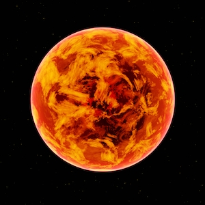 оранжевая планета на черном фоне 