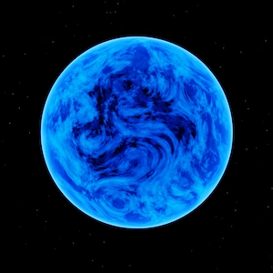 голубая планета на черном фоне 