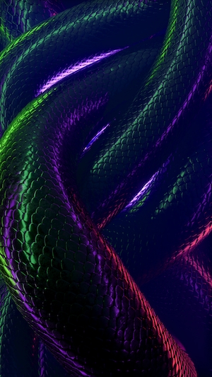 Змея 3D текстурный фон, неон 