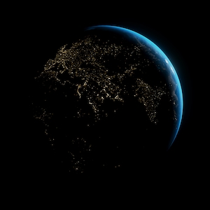 Наша планета, Земля на черном фоне 