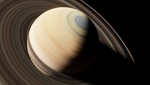 Планетарные объемы Сатурн, планеты на черном фоне 