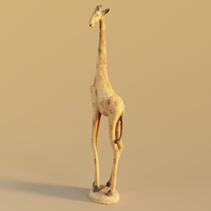 Фотореалистичное 3D-сканирование деревянной фигурки жирафа