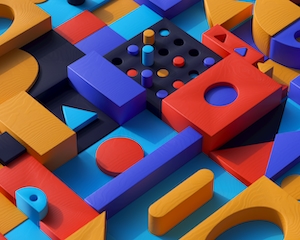 Лего, цветной 3D-конструктор 