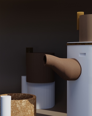 3D-модель чайника и чашки 