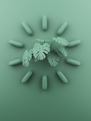  3D-визуализация таблеток и растений 